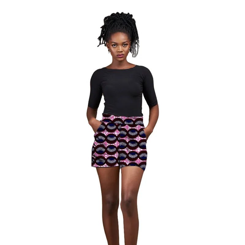 Nigerian Pattern Print Women's Hot Shorts: Stylish African Fashion Breeches - Flexi Africa Free Delivery www.flexiafrica.com