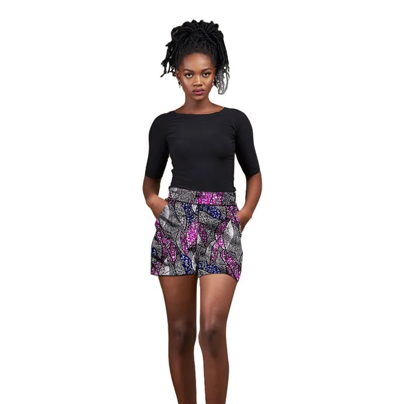 Nigerian Pattern Print Women's Hot Shorts: Stylish African Fashion Breeches - Flexi Africa Free Delivery www.flexiafrica.com