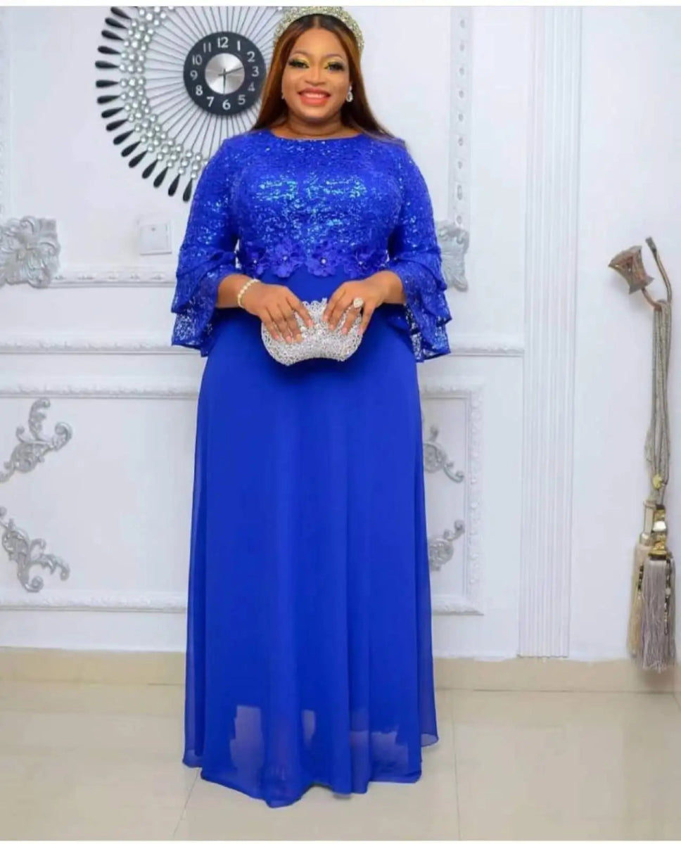 Plus Size African Party Dresses for Women 2025 New Fashion Dashiki Ankara Lace Wedding Gowns Elegant Turkey Muslim Maxi Dress - Free Delivery Worldwide only at Flexi Africa
