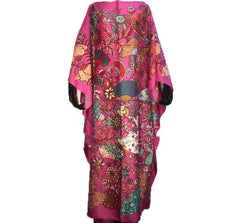 Popular Kuwait Printed мусульманская мода Silk Bohemian lady maxi dresses african dress women Plus size Summer Kaftan full dress - Free Delivery Worldwide only at Flexi Africa