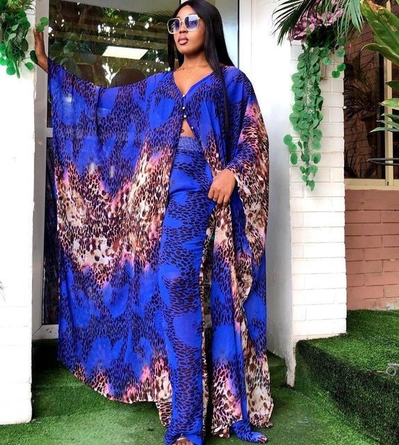 Revamp your style with the African Dashiki Chiffon Polyester 2-Piece Set for Women in Africa - Flexi Africa - Free Delivery