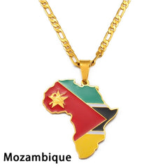 Showcase Your African Roots with Our Hip - hop Africa Map Pendant Necklace - Free Delivery Worldwide only at Flexi Africa