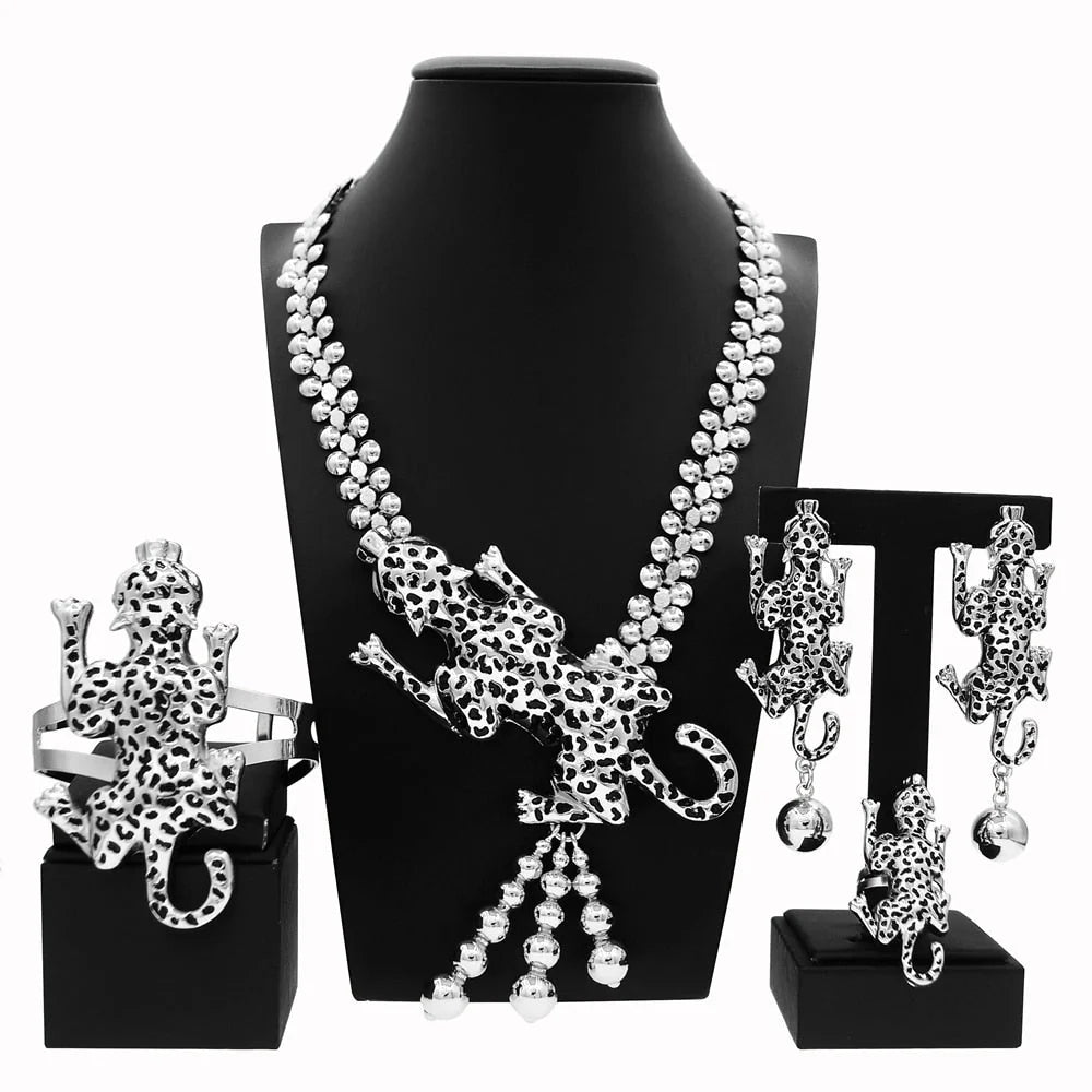 Striking African Inspired Leopard Jewelry Set: Bold Accessories for the Modern Fashionista - Free Delivery Worldwide only at Flexi Africa