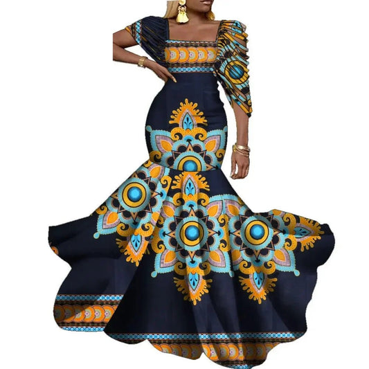 Stunning African Wax Print Dresses: Elevate Your Wedding Party Look with Elegant - Flexi Africa - Free Delivery Worldwide