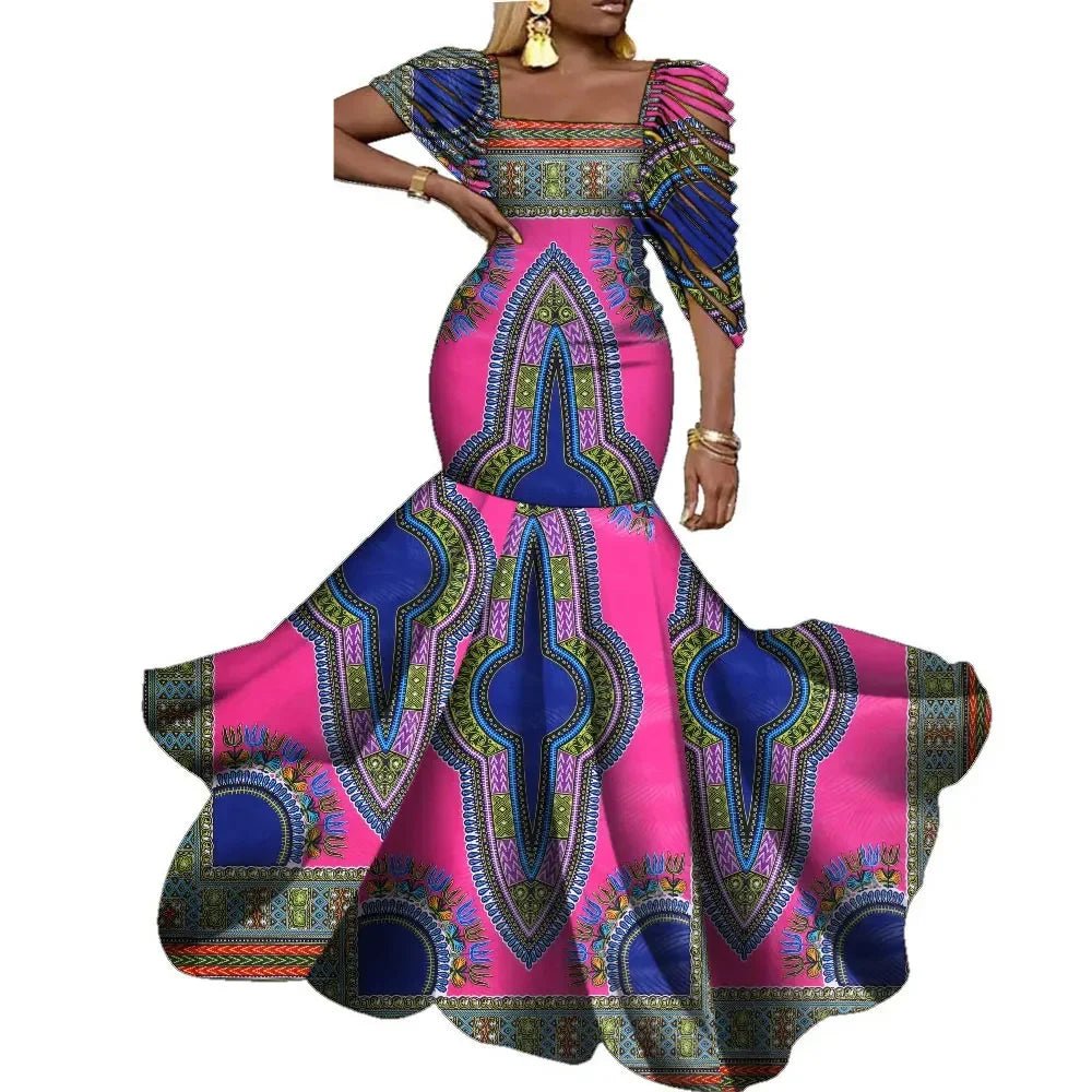 Stunning African Wax Print Dresses: Elevate Your Wedding Party Look with Elegant - Flexi Africa - Free Delivery Worldwide