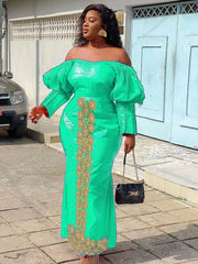 Stunning Bazin Riche Evening Gowns: Elegant Choices for Nigerian Women's Party Attire - Flexi Africa - www.flexiafrica.com