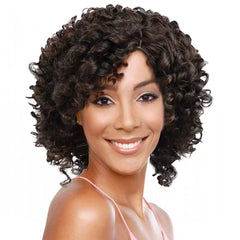 Synthetic Curly Wigs for Women Short Afro Wig Natural Female Mix Brown Hair African American Wig for Ladies Bob Curls