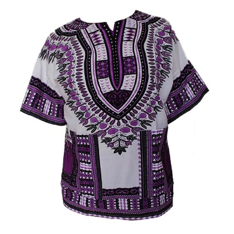 Unisex 100% Cotton Dashiki T-Shirts – Traditional African Print Fashion Design - Free Delivery Worldwide only at Flexi Africa