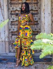 Wholesale African Print Dress Jamila | Box of 10 Ankara Dresses - Free Delivery Worldwide only at Flexi Africa