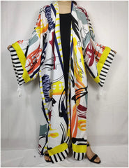 Women Casual Floral Dress Perfect for Beach Days African Swimwear in Vintage Front Kaftan Style - Free Delivery Worldwide
