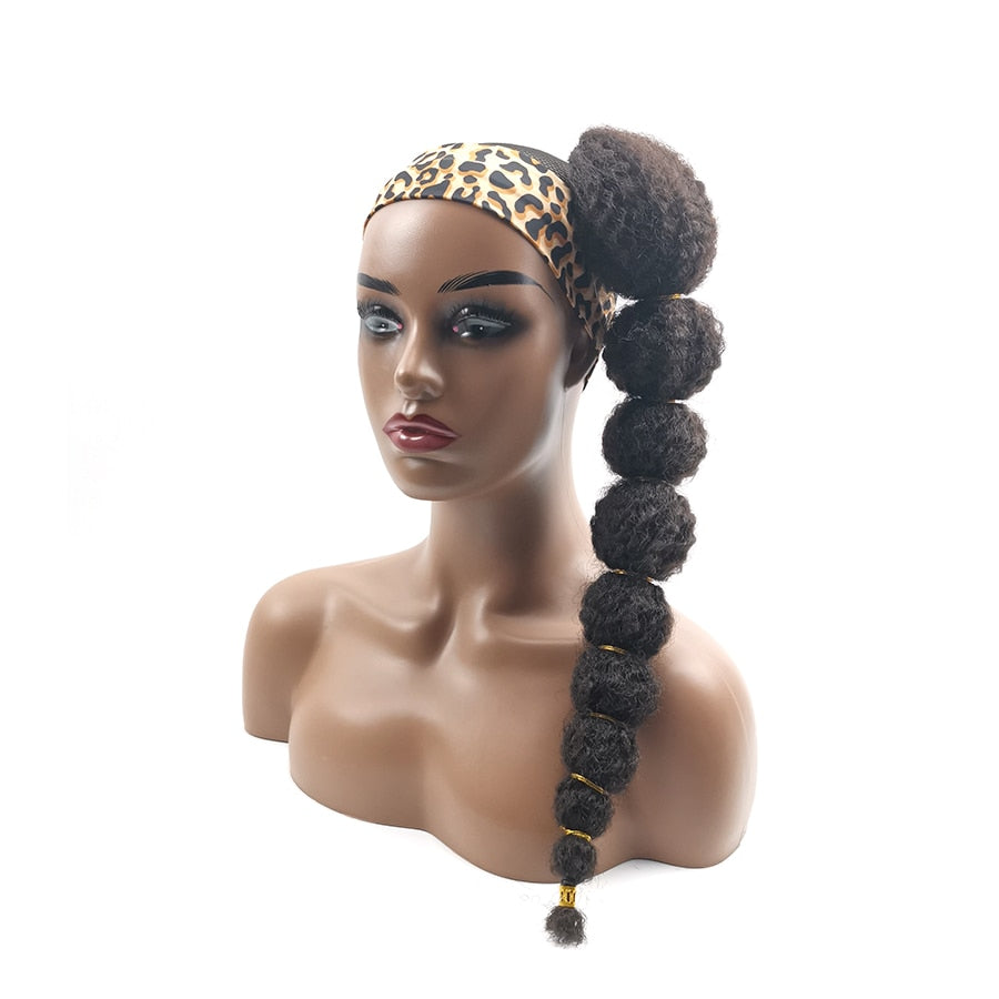 Clip-In Afro Puff Ponytail Hair Extension for Black Women 18" - Flexi Africa - Flexi Africa offers Free Delivery Worldwide - Vibrant African traditional clothing showcasing bold prints and intricate designs