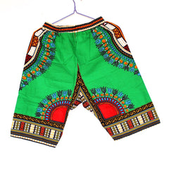 Colorful and Comfy: 100% Cotton African Dashiki Short Pants for Casual and Stylish Wear - Free Delivery Worldwide only